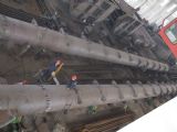 給德國(guó)Aumund公司制作的圓形堆取料機(jī)懸臂，車(chē)間試組裝